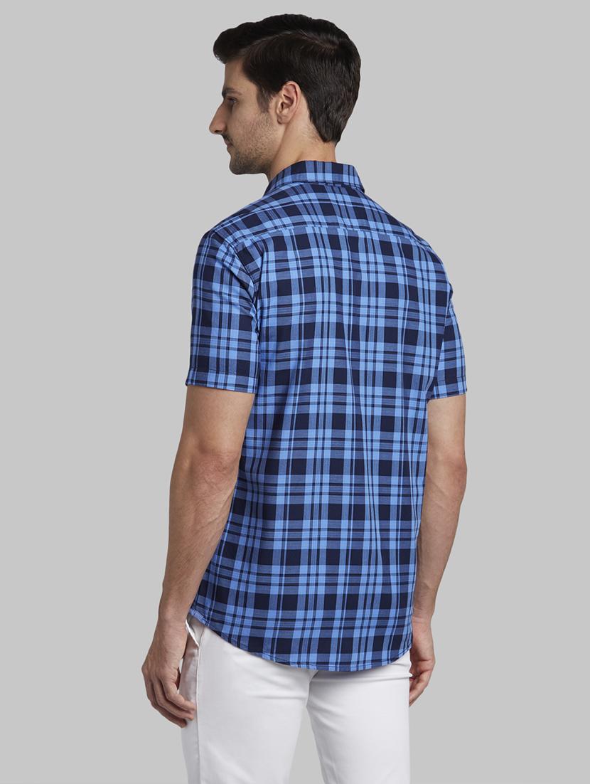 blue checkered casual shirt - 17670406 - Zoom Image - 4