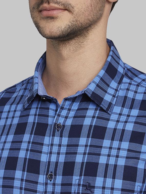 blue checkered casual shirt - 17670406 - Zoom Image - 6