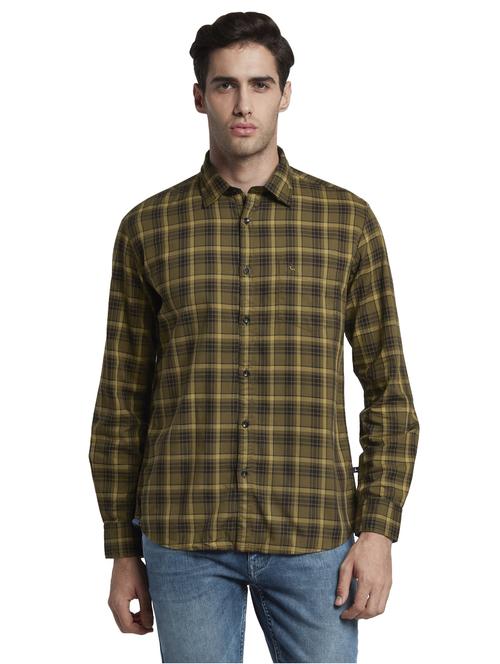 brown checkered casual shirt - 17670437 - Standard Image - 1
