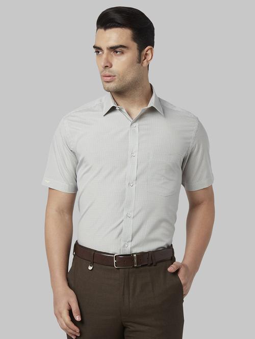 yellow checkered formal shirt - 17670443 - Standard Image - 1