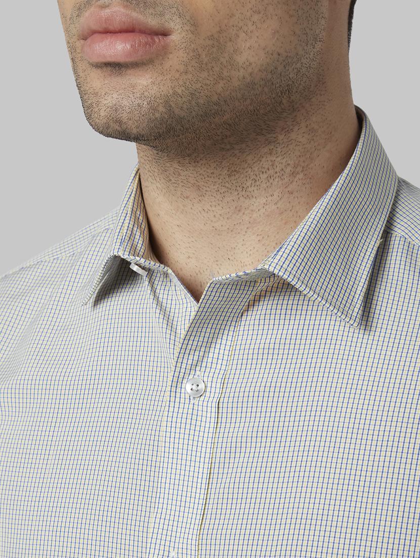 yellow checkered formal shirt - 17670443 - Zoom Image - 5