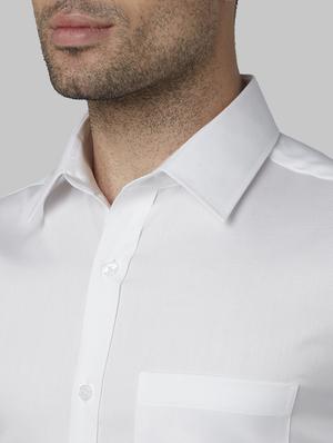 white solid formal shirt - 17670461 - Standard Image - 5