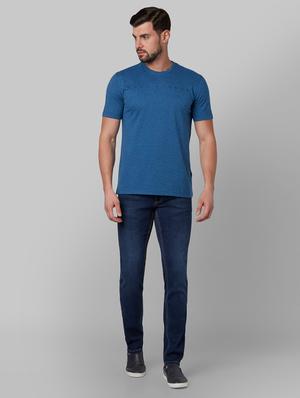 blue solid t-shirt - 17670485 - Standard Image - 4