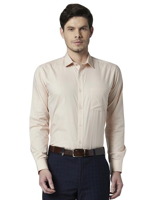 beige self design formal shirt - 17670488 - Standard Image - 1