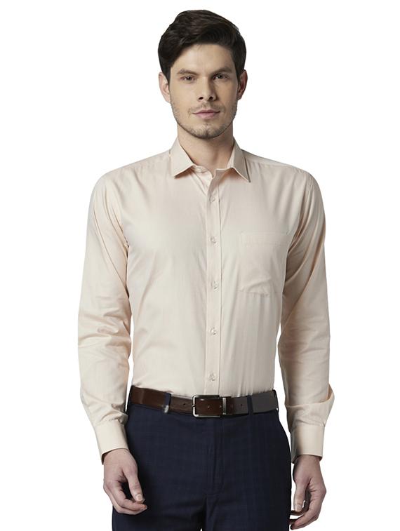 beige self design formal shirt - 17670488 - Zoom Image - 1