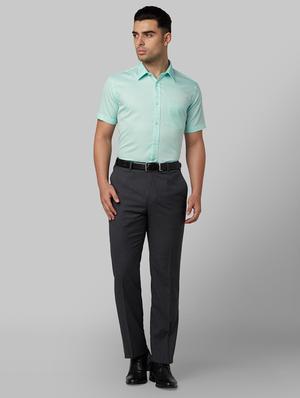 green solid formal shirt - 17670493 - Standard Image - 4