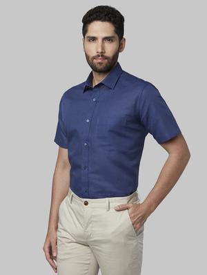 dark blue solid formal shirt - 17670500 - Standard Image - 2