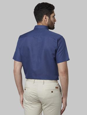 dark blue solid formal shirt - 17670500 - Standard Image - 3
