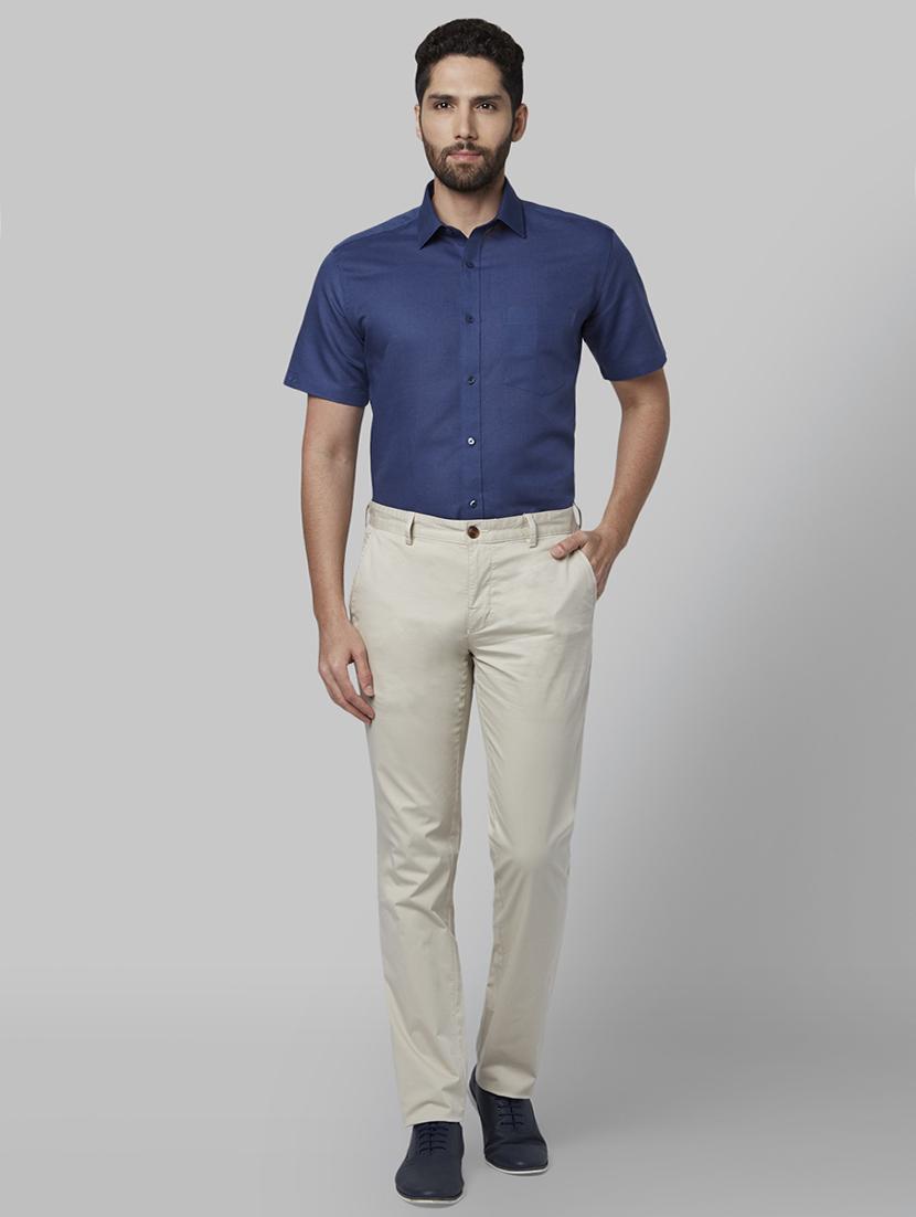 dark blue solid formal shirt - 17670500 - Zoom Image - 4