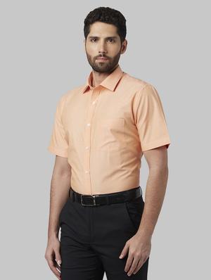 orange solid formal shirt - 17670503 - Standard Image - 2