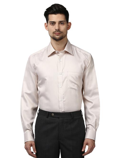 brown self design formal shirt - 17670506 - Standard Image - 1