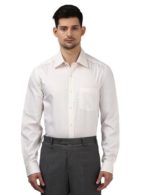 yellow solid formal shirt - 17670509 - Standard Image - 1