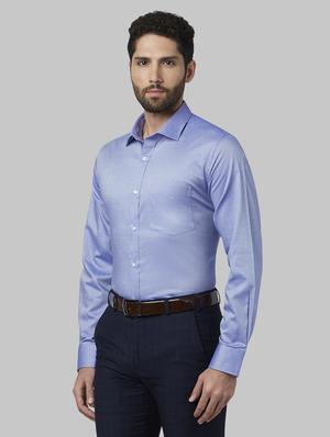 blue solid formal shirt - 17670511 - Standard Image - 2