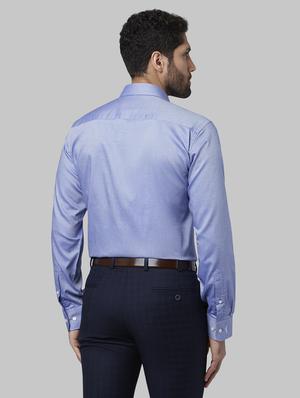 blue solid formal shirt - 17670511 - Standard Image - 3