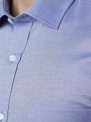 blue solid formal shirt - 17670511 - Standard Image - 5