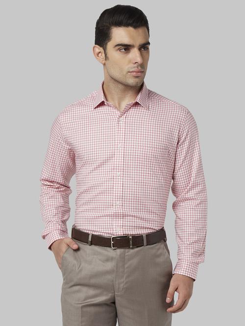 pink checkered formal shirt - 17670513 - Standard Image - 1