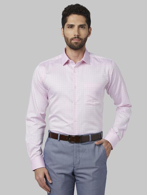 pink self design formal shirt - 17670523 - Standard Image - 1