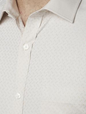 beige printed formal shirt - 17670528 - Standard Image - 5