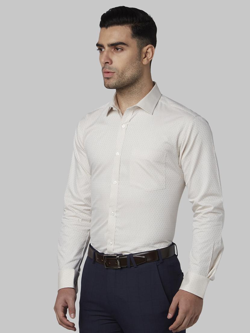 beige printed formal shirt - 17670528 - Zoom Image - 2