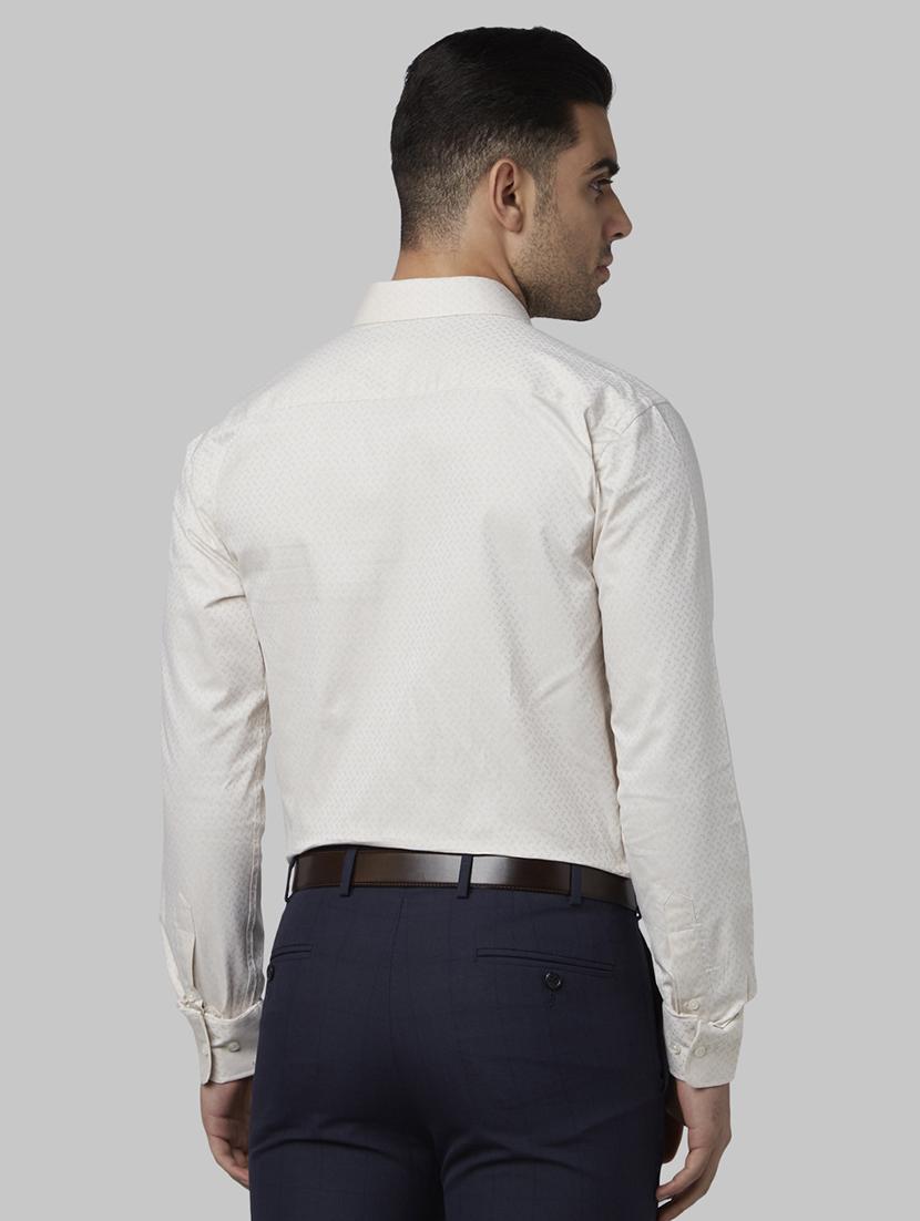 beige printed formal shirt - 17670528 - Zoom Image - 3