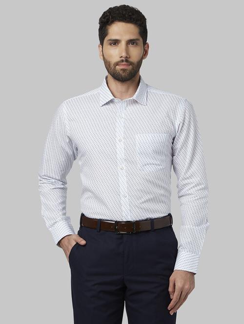 white printed formal shirt - 17670531 - Standard Image - 1