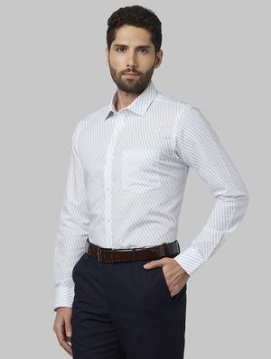 white printed formal shirt - 17670531 - Standard Image - 2