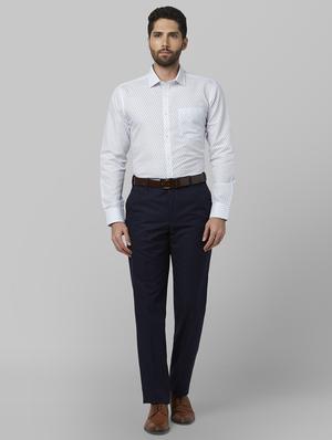 white printed formal shirt - 17670531 - Standard Image - 4