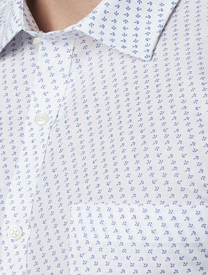 white printed formal shirt - 17670531 - Standard Image - 5