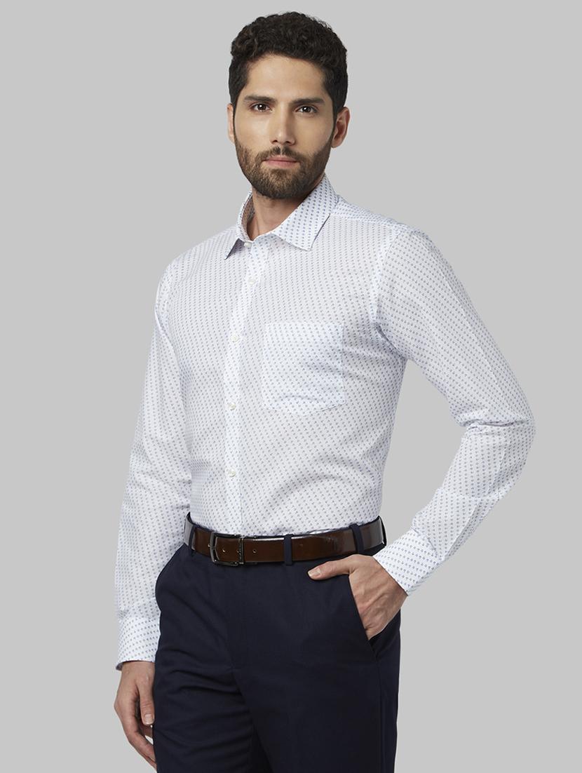 white printed formal shirt - 17670531 - Zoom Image - 2