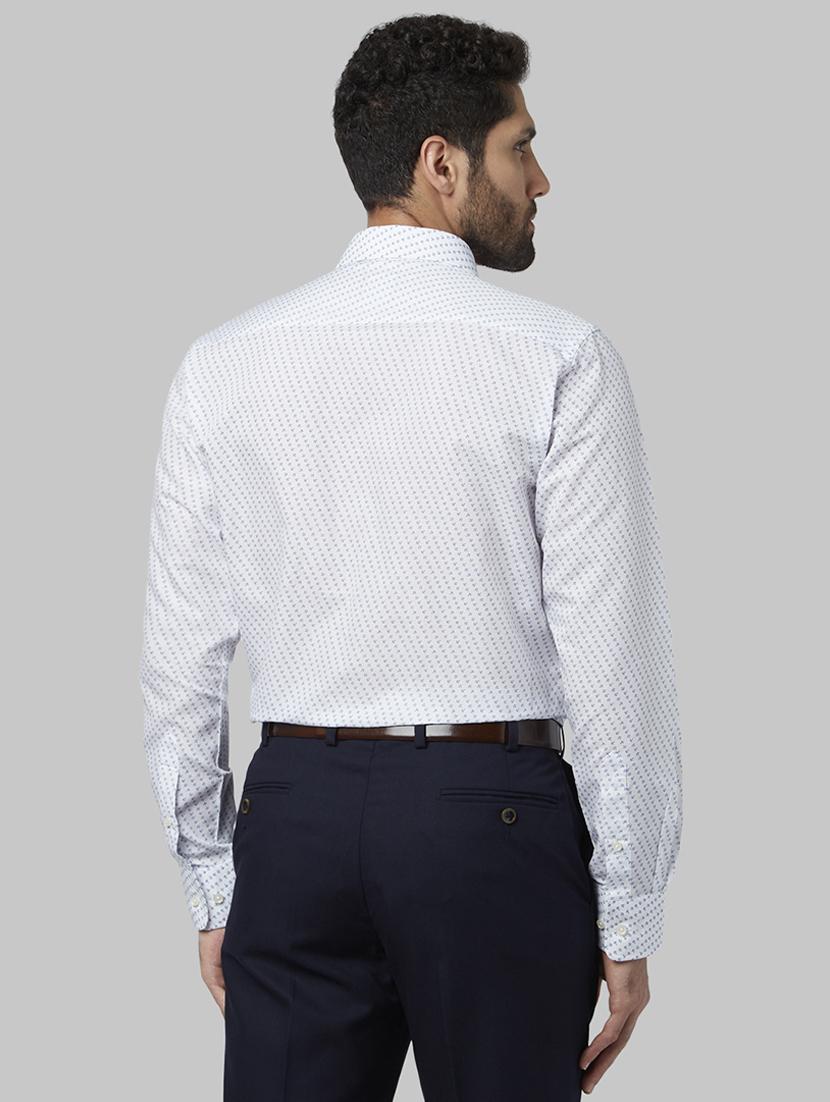 white printed formal shirt - 17670531 - Zoom Image - 3
