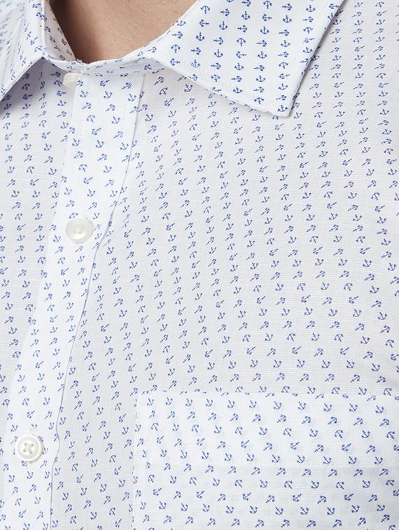 white printed formal shirt - 17670531 - Zoom Image - 5