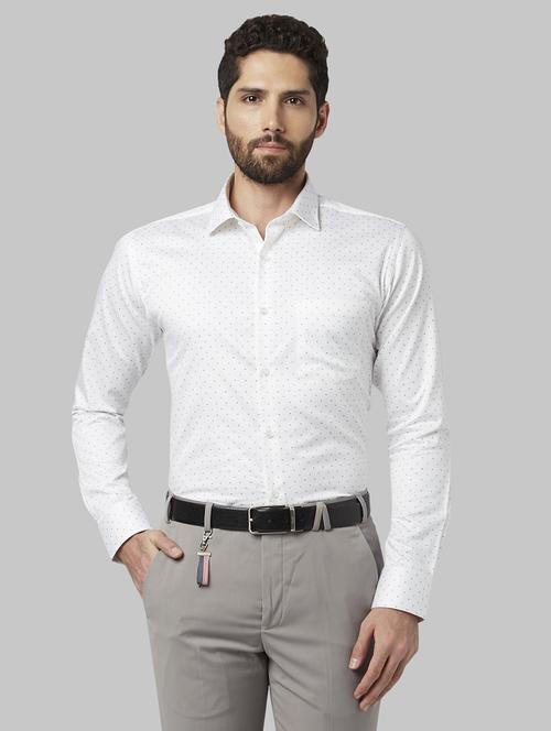 white printed formal shirt - 17670533 - Standard Image - 1