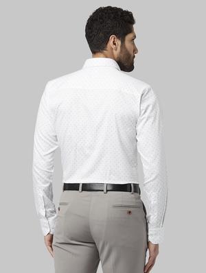 white printed formal shirt - 17670533 - Standard Image - 3