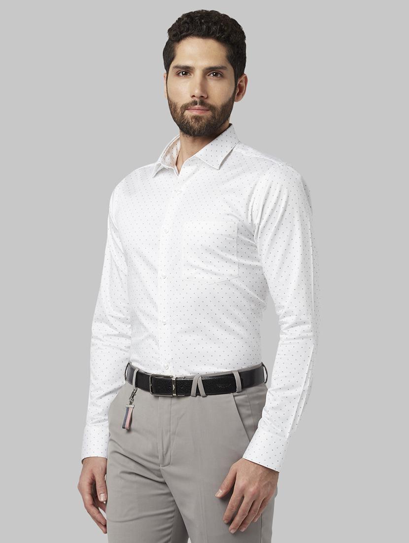 white printed formal shirt - 17670533 - Zoom Image - 2