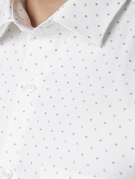 white printed formal shirt - 17670533 - Zoom Image - 5