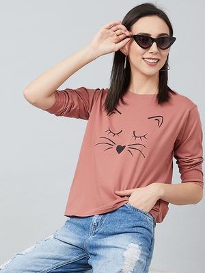 pink cotton regular tee - 17671437 - Standard Image - 4