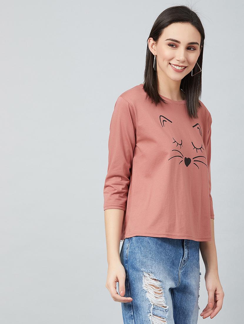 pink cotton regular tee - 17671437 - Zoom Image - 2