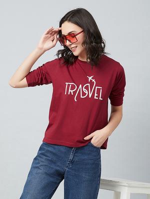 maroon cotton regular tee - 17671438 - Standard Image - 4