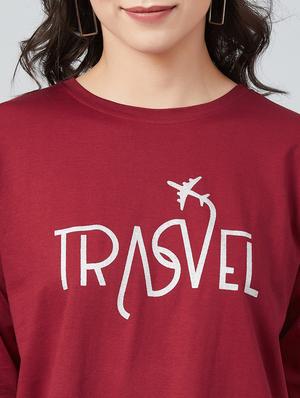 maroon cotton regular tee - 17671438 - Standard Image - 6