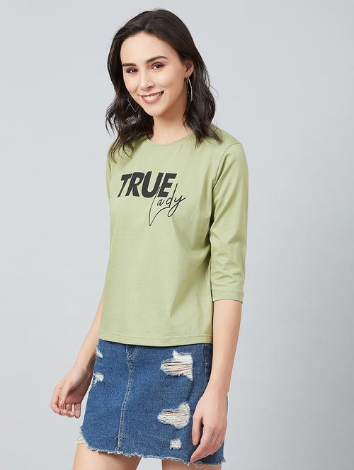 olive cotton regular tee - 17671440 - Standard Image - 1