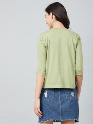olive cotton regular tee - 17671440 - Standard Image - 3