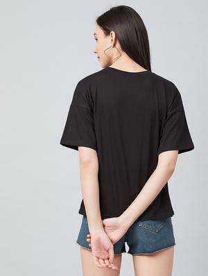 black cotton boxy tee - 17671441 - Standard Image - 3
