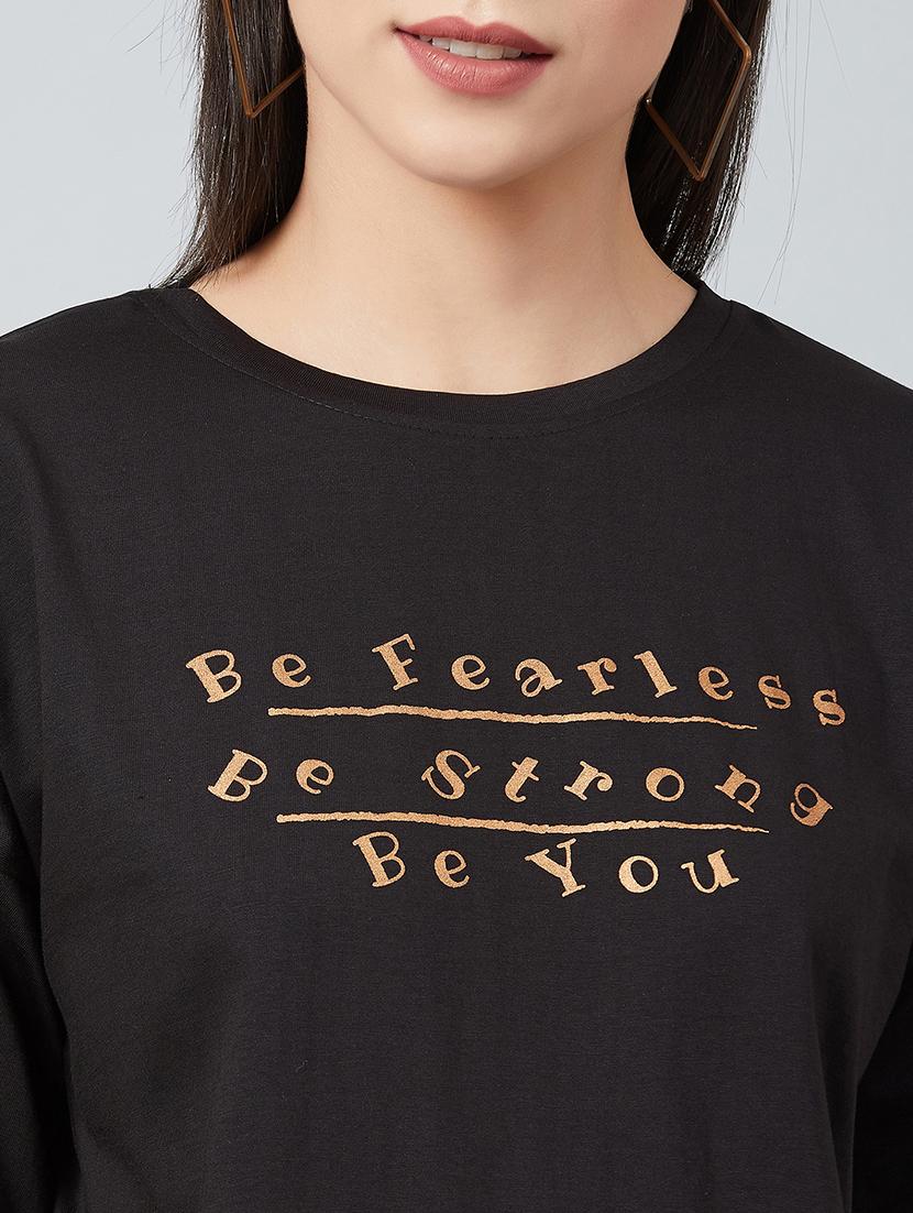 black cotton boxy tee - 17671441 - Zoom Image - 6