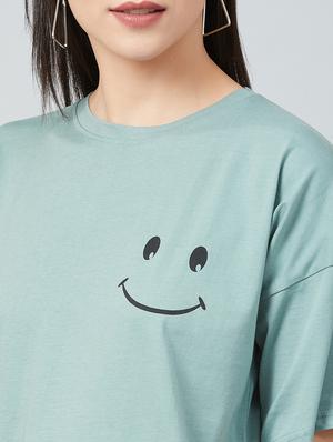 green cotton boxy tee - 17671444 - Standard Image - 6