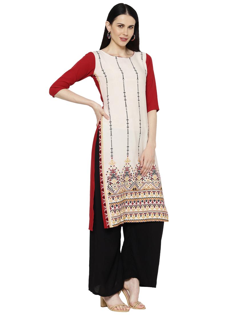 multi colored crepe combos kurta - 17671545 - Zoom Image - 6