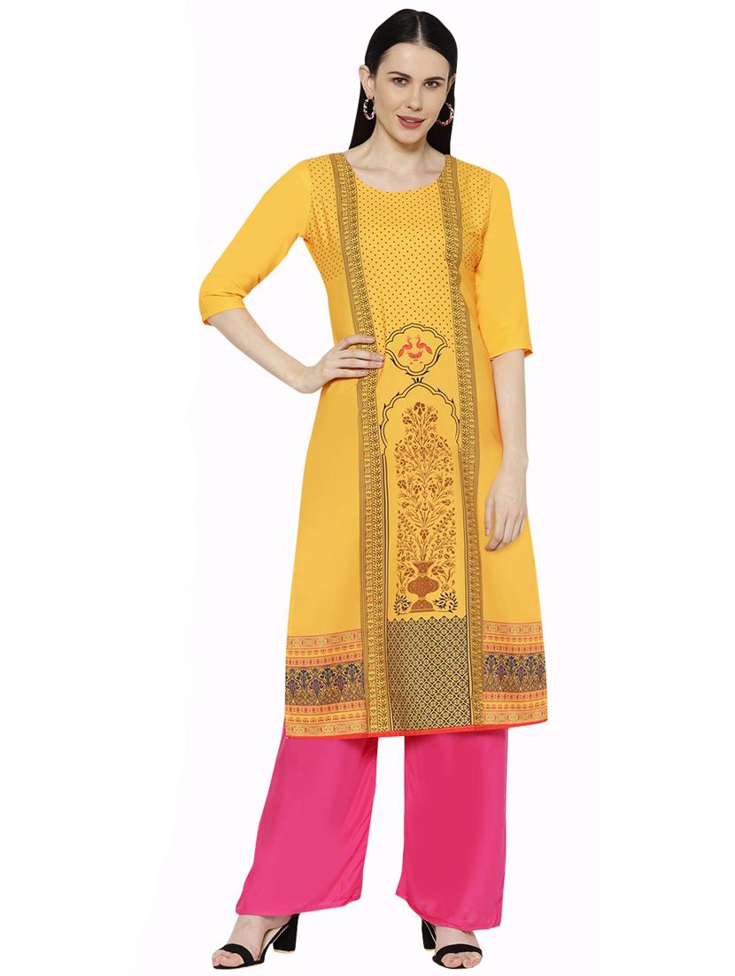 multi colored crepe combos kurta - 17671558 - Zoom Image - 2