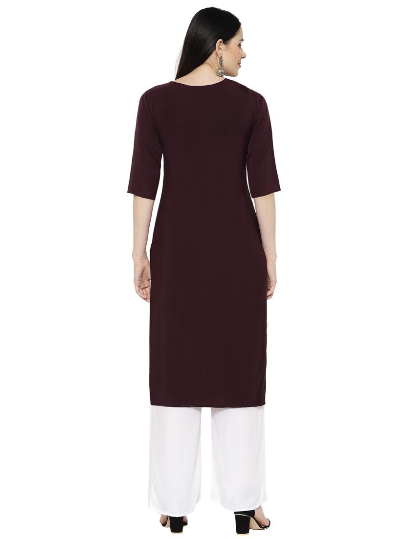 multi colored crepe combos kurta - 17671570 - Zoom Image - 4