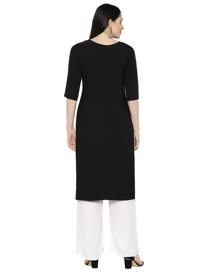 multi colored crepe combos kurta - 17671573 - Zoom Image - 4