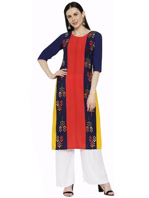 multi colored crepe combos kurta - 17671587 - Standard Image - 5