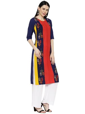 multi colored crepe combos kurta - 17671587 - Standard Image - 6